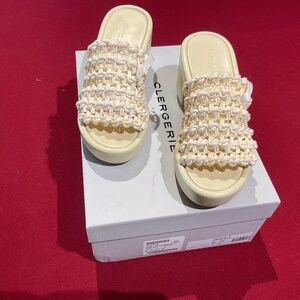 Robert Clergerie Dorea Sandal Straw Raffia -Cream Color
